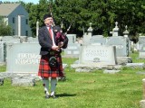The bagpiper played, & keeping our distance, we expressed our sympathy to Beth.