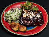 Coffee and chocolate rubbed baby back ribs with a cherry and coke* glaze...