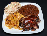 Pulled pork, Baked mac & chez, Hot & smokey baked beans, Coleslaw