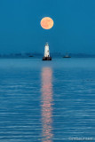 Moon Rise Over Great Beds Lighthouse NJ 159091