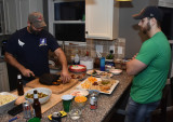 Jason carving the beef ribs