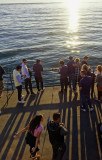 Sunset and Shadows, Boardwalk, Santa Monica, Los Angeles, USA.