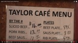 Taylor cafe menu frame from the Texs Country Reporter 