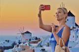 Selfie at sunset in Oia, Santorini.