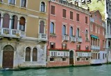 Venice Grand Canal typical houses. 