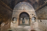 Gumusler Monastery Room right of courtyard 1206.jpg