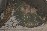 Istanbul Mosaic museum Trees and masked head in acanthus scroll june 2019 2513.jpg