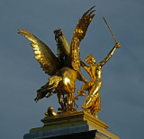 Golden Sculpture on The Alexander III bridge 