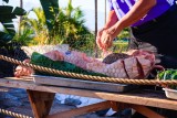 Prepping the Pork For The Evening Luau