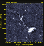 FUV image (from GALEX: λeff = 1539 ) of the region including NGC 5128 and the North Transition Region
