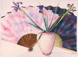 Three Irises, Two Fans