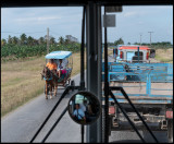 A normal view from the bus on the main road