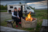 First long trip with our Dethleffs camper - making a fire at Kaunisvaara north of Pajala
