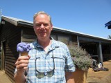 Pete enjoying a lavender ice cream