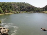 Some prefer to swim in the chilly South Esk River - it was a very hot day