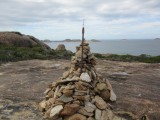 Cairns along the coastal trail