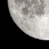 Southwest quadrant of the moon with Tycho Crater