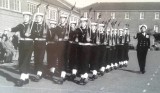 1958-1959 - JOHN POTTER,  201, BUNTINGS CLASS, 201 AND 392 CLASSES GUARD WITH CRS STANKISTE, MARCHING OFF..jpg