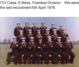 1976, 6TH APRIL - LAST RECRUITMENT, FEARLESS DIV., 153 CLASS, 6 MESS, PO ASHTON,.png