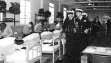 1956 1ST MAY - DAVID WICKHAM, ANNEXE, DUKE OF EDINBURGH'S VISIT, COMMISSIONED BOSUN HARDY BESIDE D OF E