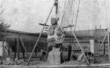 1951 - FIGUREHEAD OF THE INDIAN PRINCE, SOMETIMES REFERRED TO AS THE BLACK PRINCE, BEING PREPARED FOR MOVING INTO NELSON HALL