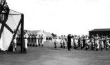 1938 - DICKIE DOYLE, THE BAND AND GUARD AT COLOURS.