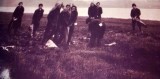 1953 - BARRY WELLS, COLLINGWOOD, EAST COAST FLOODS, WE WERE HELPING, I AM 3RD LEFT BACK ROW WITH SACK ON HEAD, COLD.