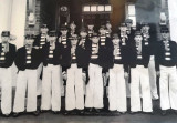 1970, MAY - NOEL OLLIE HOLOHAN, BLAKE DIVISION, OUTSIDE OF THE WARDROOM - TRAFALGAR DAY, 21ST OCTOBER, SEE NOTE BELOW.