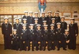 1974, 19TH NOVEMBER - GARY BOWEN, I AM MIDDLE ROW WITH MOUTH OPEN, 44 YRS IN RN AND RAN, SEE NEXT IMAGE FOR NAMES, 01.