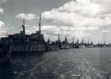 UNDATED - JOHN ROBERTS THWAITES, RESERVE FLEET ON RIVER STOUR POST WW II.jpg
