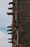 Bourges: Saint-Étienne cathedral, the gargoyles, frontal view. 