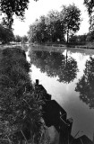 The Canal du Midi, near Michels house, at Pompertuzat (from slide, circa 1987-1997).