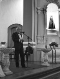 Gilberto Gerlach, at the church, presenting his first book: So Jos da Terra Firme (2007).
