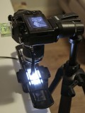 The camera (on a tripod and with a level) is placed over the support; a mirrorless camera is a good and fast tool to do it.  