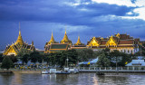 Grand Palace at dusk, seen from mid-river