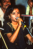 Vocalist at a garba festival, Rajkot