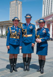 Fire and emergency services officers wear dress uniform for an event in Sukhbaatar Square, 