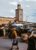 Bus terminal in the Djemaa El Fna, Marrakech, Morocco, 1974