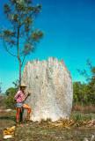 Geologist Bill at a magnetic termite mound, Northern Territory