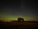 Northern lights and stars.