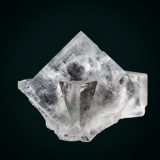 Fluorite colourless twin, 2 cm, Cambokeels Mine.