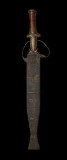 Fang fa sword with scabbard covered in monitor lizard skin, north Gabon