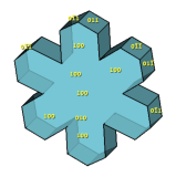 Langite snowflake twin model