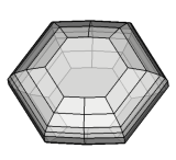 Crystal model for lenticle shaped pseudo hexagonal twins of witherite