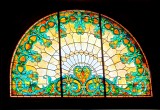 Stained glass window in Gentlemens waiting lounge