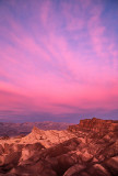 Rosy dawn light at Zabriskie Point, Death Valley National Park, CA