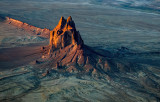 Shiprock, a volcanic neck with radiating dikes, NM