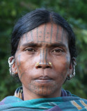 Tattoo-faced Desia Khind woman