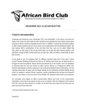 African Bird Club Newsletter December 2021. This picture was published: