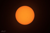 The sun, showing its spots.